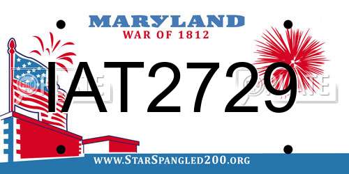 IAT2729 Maryland License Plate
