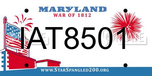IAT8501 Maryland License Plate