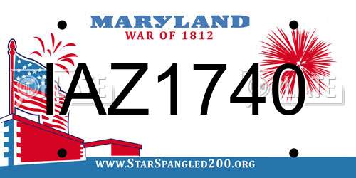 IAZ1740 Maryland License Plate