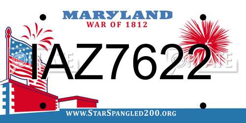 IAZ7622 Maryland License Plate
