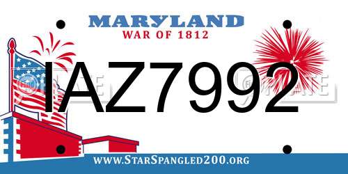IAZ7992 Maryland License Plate