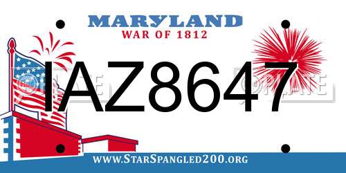 IAZ8647 Maryland License Plate