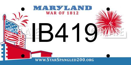 IB419 Maryland License Plate