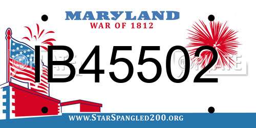 IB45502 Maryland License Plate