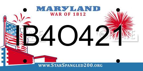 IB4O421 Maryland License Plate