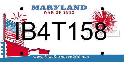 IB4T158 Maryland License Plate