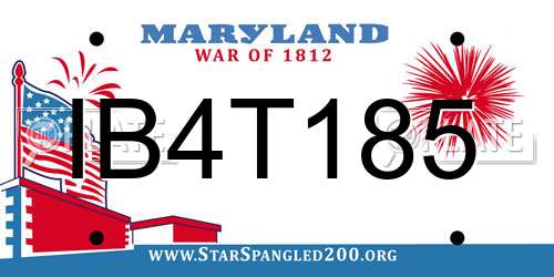 IB4T185 Maryland License Plate
