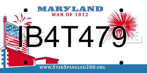 IB4T479 Maryland License Plate