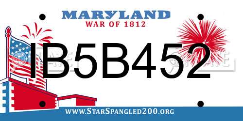IB5B452 Maryland License Plate