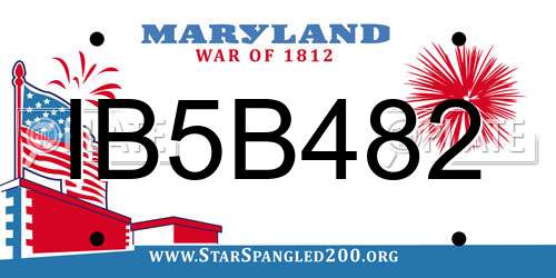 IB5B482 Maryland License Plate