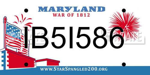 IB5I586 Maryland License Plate