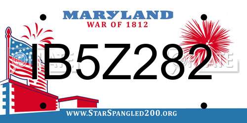 IB5Z282 Maryland License Plate