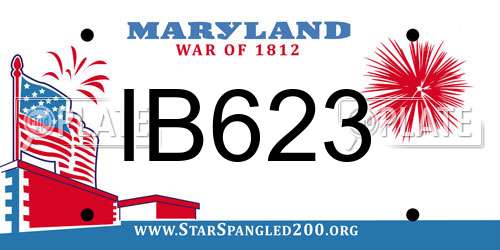 IB623 Maryland License Plate