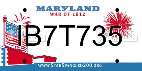 IB7T735 Maryland License Plate