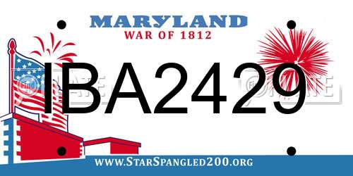 IBA2429 Maryland License Plate