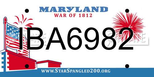 IBA6982 Maryland License Plate