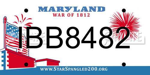 IBB8482 Maryland License Plate