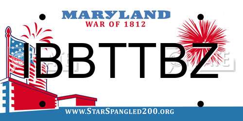 IBBTTBZ Maryland License Plate