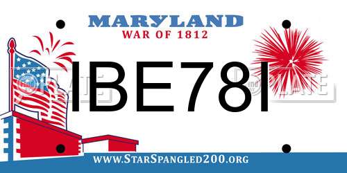 IBE78I Maryland License Plate