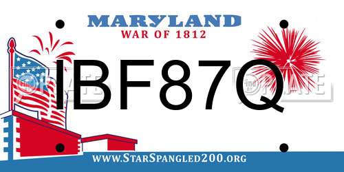 IBF87Q Maryland License Plate