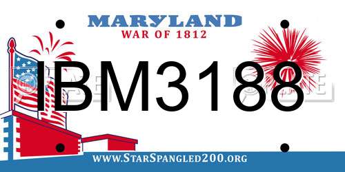 IBM3188 Maryland License Plate