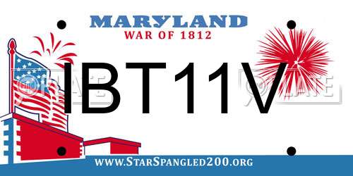 IBT11V Maryland License Plate