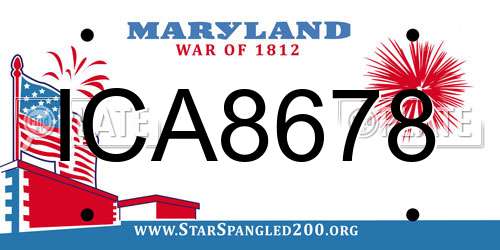 ICA8678 Maryland License Plate