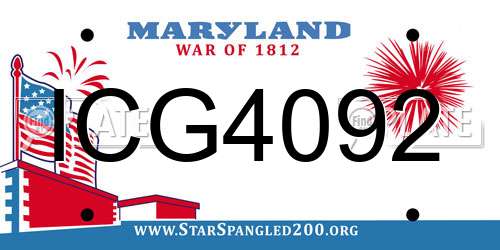 ICG4092 Maryland License Plate