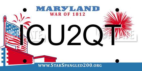 ICU2QT Maryland License Plate