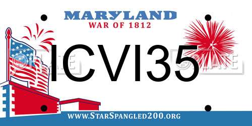 ICVI35 Maryland License Plate