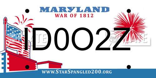 ID0O2Z Maryland License Plate