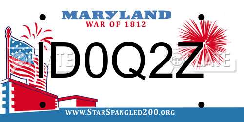 ID0Q2Z Maryland License Plate