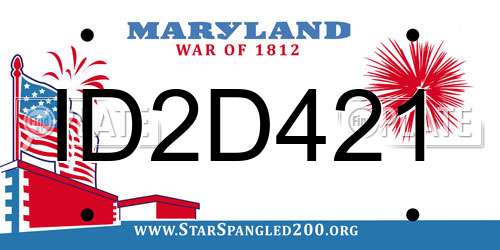 ID2D421 Maryland License Plate