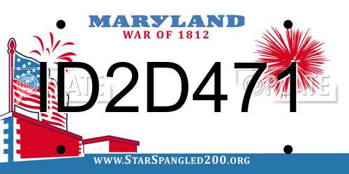 ID2D471 Maryland License Plate