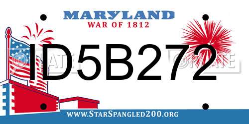 ID5B272 Maryland License Plate