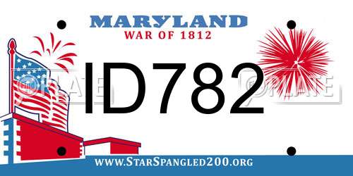 ID782 Maryland License Plate