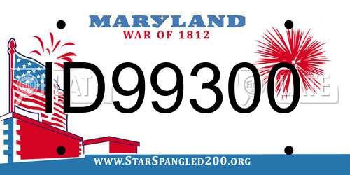 ID99300 Maryland License Plate