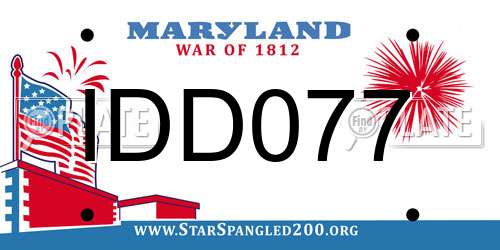 IDD077 Maryland License Plate
