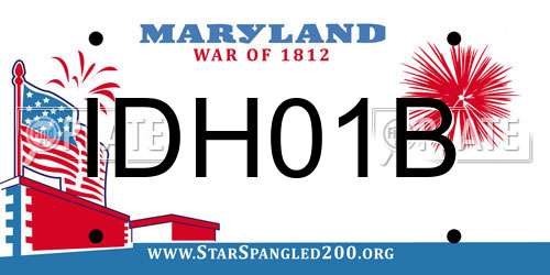 IDH01B Maryland License Plate