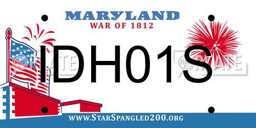 IDH01S Maryland License Plate