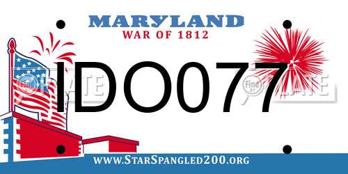 IDO077 Maryland License Plate