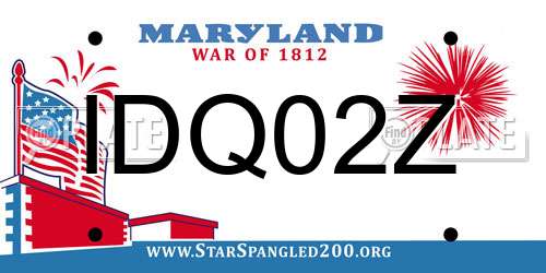 IDQ02Z Maryland License Plate