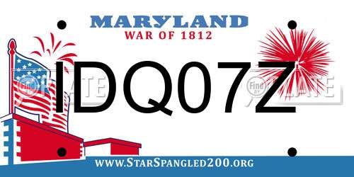 IDQ07Z Maryland License Plate