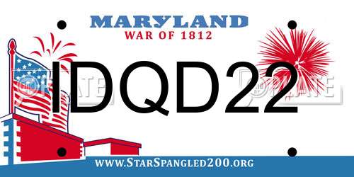 IDQD22 Maryland License Plate