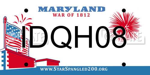 IDQH08 Maryland License Plate