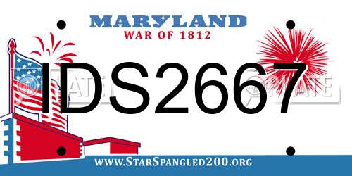 IDS2667 Maryland License Plate