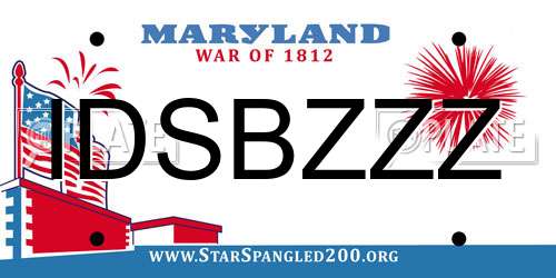 IDSBZZZ Maryland License Plate