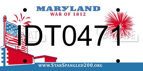 IDT0471 Maryland License Plate
