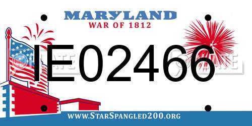 IE02466 Maryland License Plate