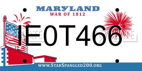 IE0T466 Maryland License Plate